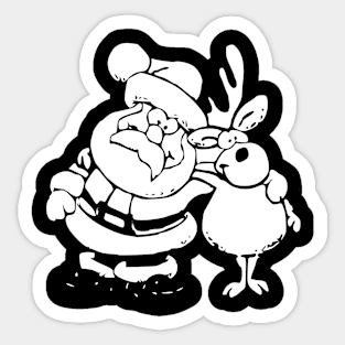 Christmas Santa Clause and Deer Sticker